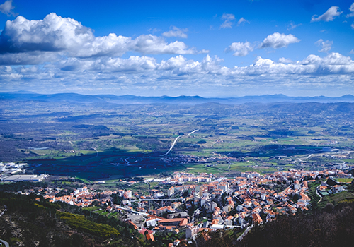 view of Covilhã on a summer's day