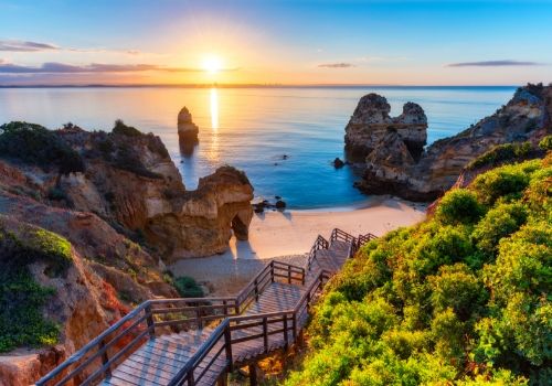 camilo beach at algarve portugal