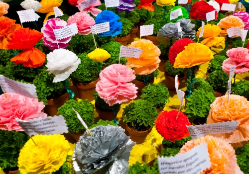 Traditional manjerico (basil plants) for Lisbon’s Santo António Festival.