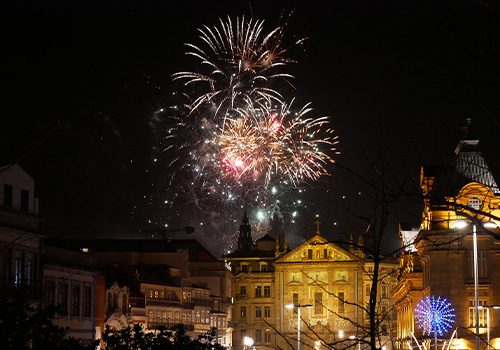 new year fireworks Porto