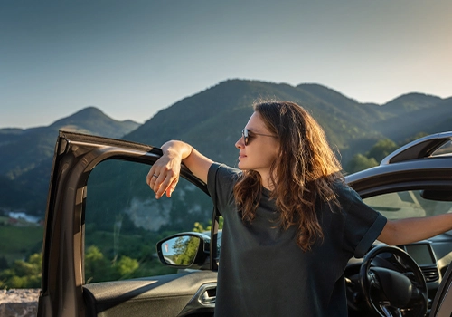 tourist exploring Portugal by car