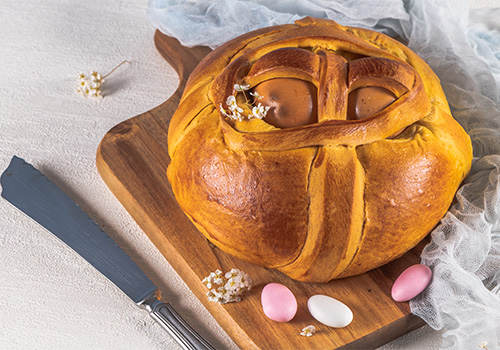 Traditional Easter Cake Folar from Alentejo.