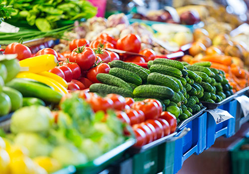 frutas e vegetais mercado