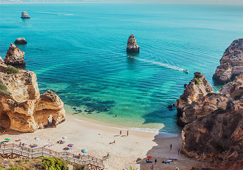 Portugal and Spain itinerary Lagos beach in Algarve Portugal