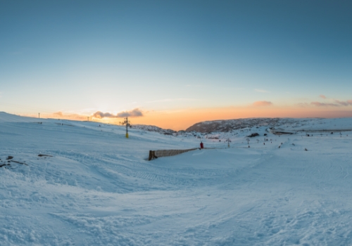 ski resort during sunset