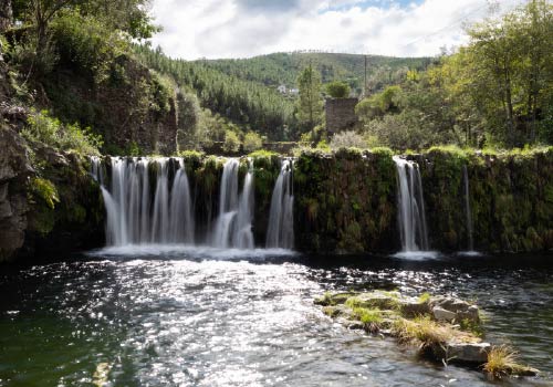 Waterfall in Serra da Estrela in summer.